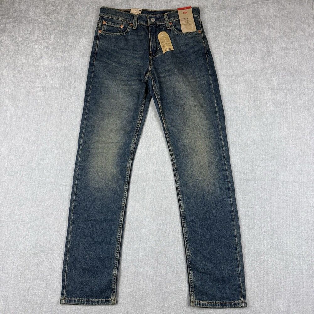 Levis 511 Jeans Mens 29x30 Slim Blue Mid Rise Stretch New
